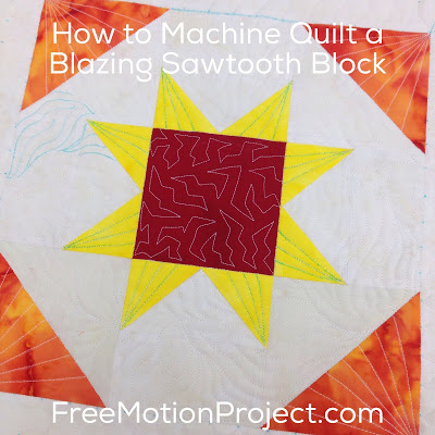 Machine quilting patchwork block